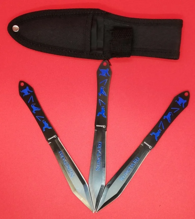 Set de 3 couteaux ninja noir